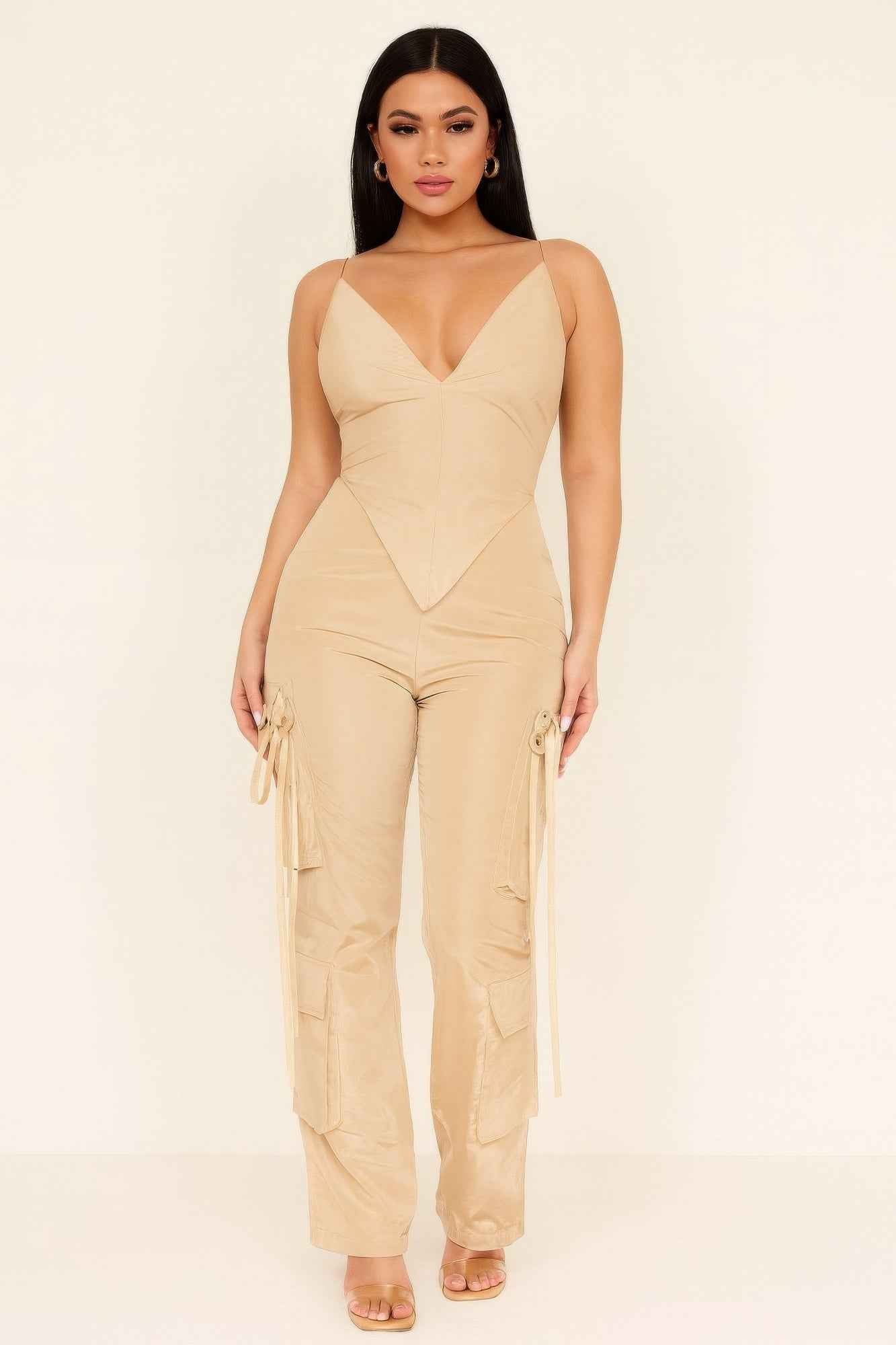 V Cut Cargo Pants