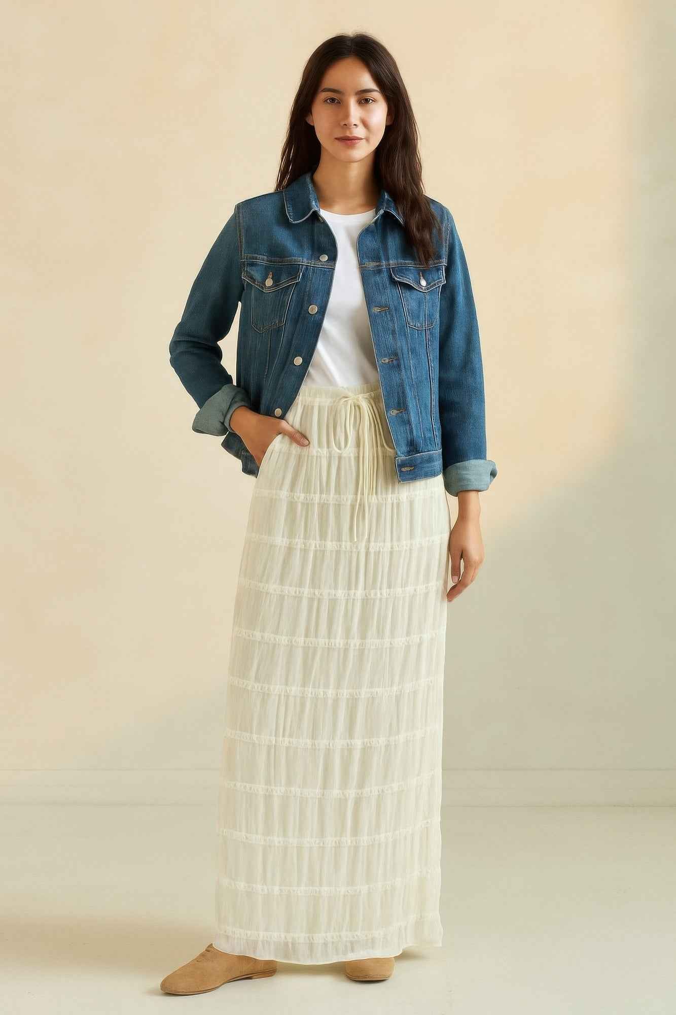 Sky Breeze Sheer Maxi Skirt