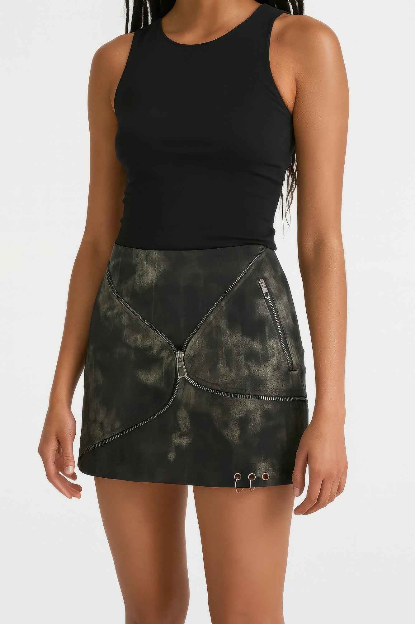 Mid Waist Mini Skirt