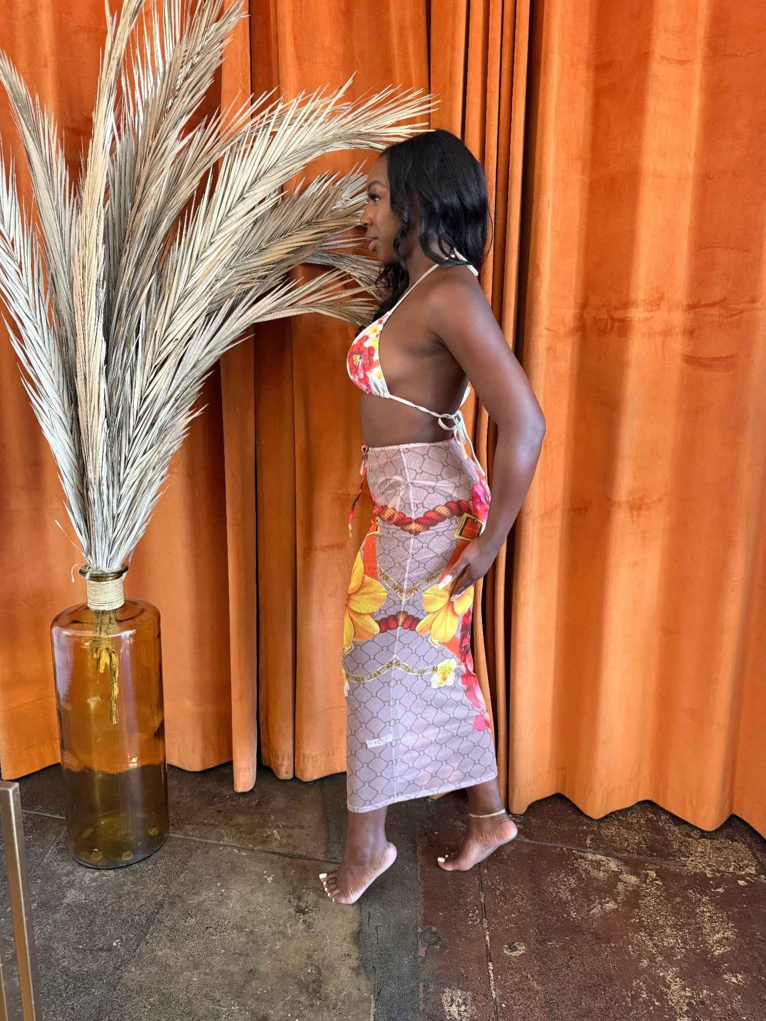 Mesh Midi Cover-up Skirt