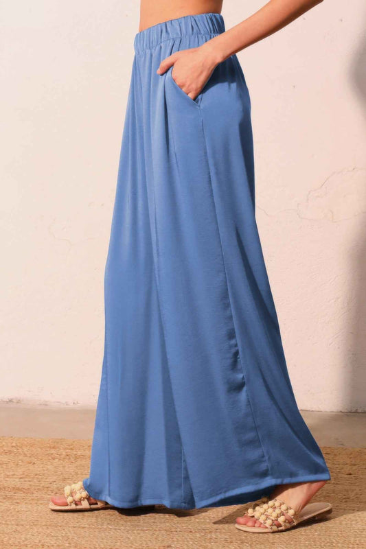 Washed Poly Silk Pocket Pants