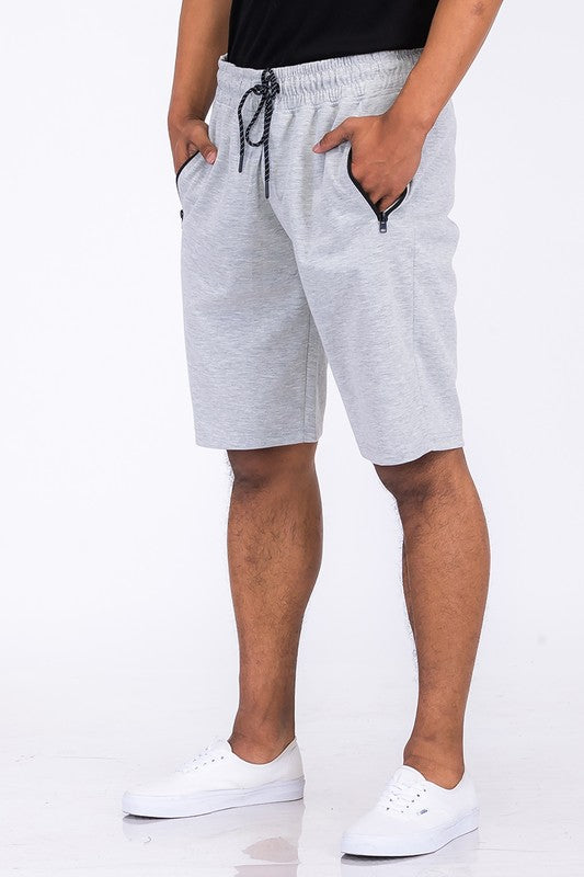 Cotton Blend Lounge Sweat Shorts with Zipper Pockets – men’s fashion, stylish and versatile