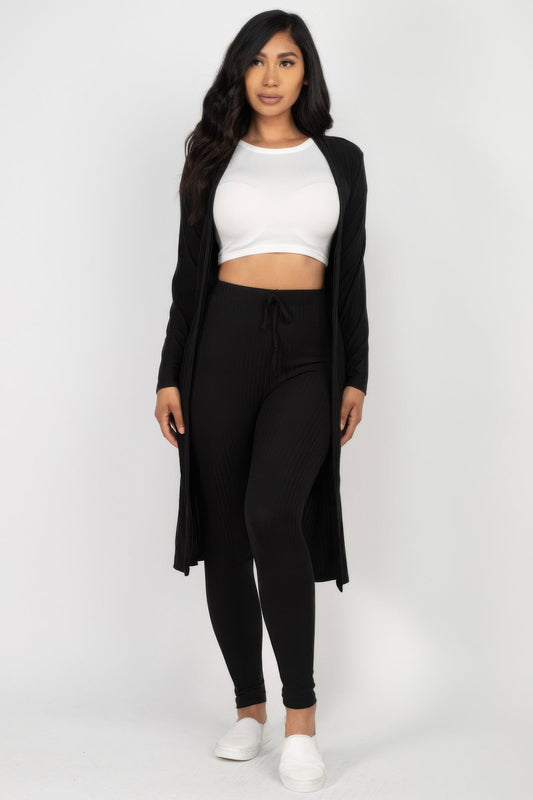 Ribbed Long Cardigan & Leggings Set – New Arrival Now Live