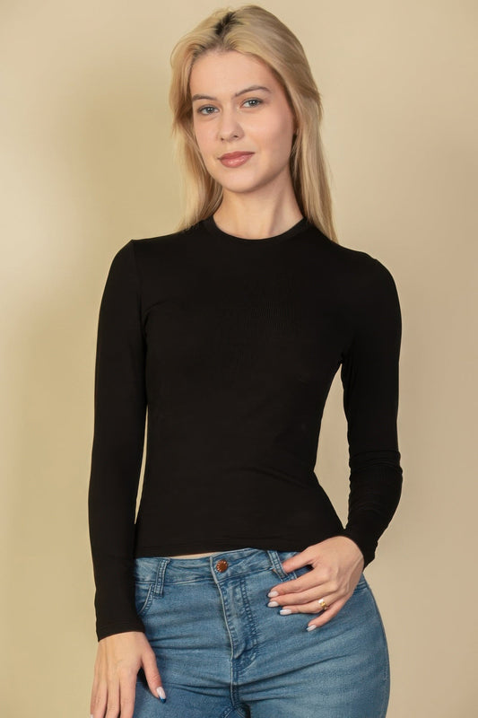 Ribbed Round Neck Long Sleeve Top – New Arrival Now Live