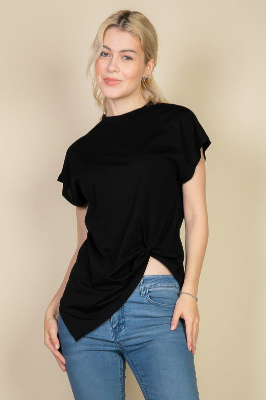 Batwing Sleeve Twist Front Tee – New Arrival Now Live