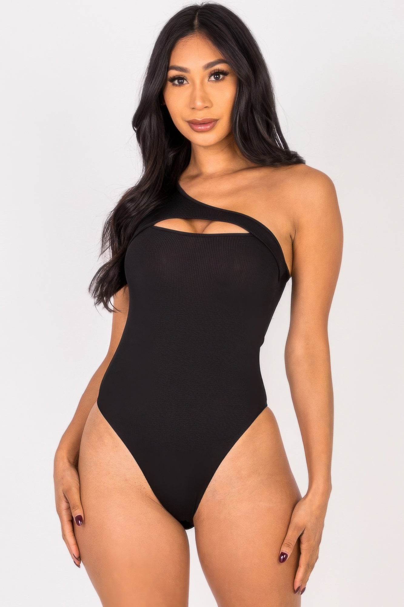 Ribbed Knit Cut Out One Shoulder Bodysuit – New Arrival Now Live