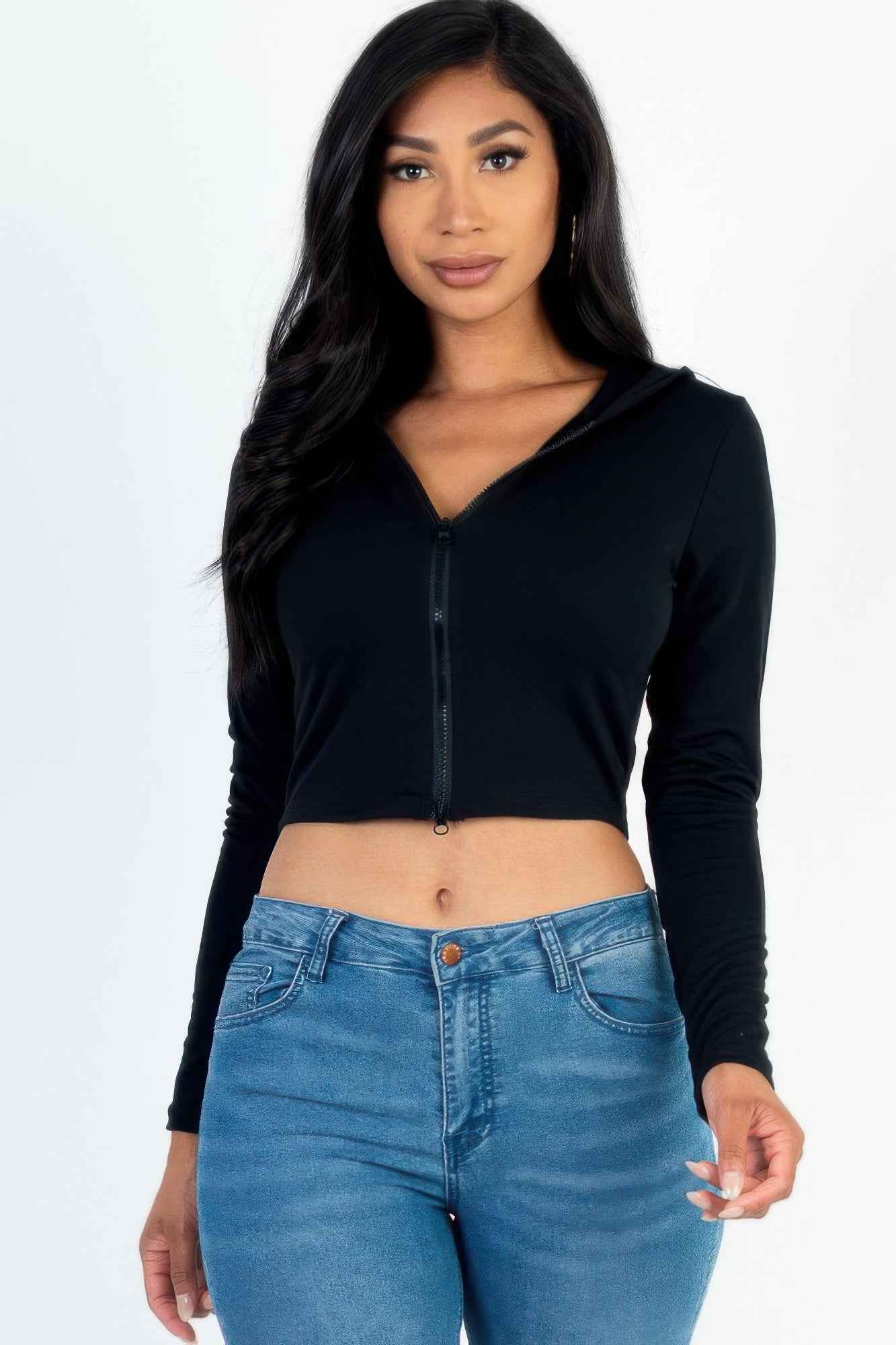 French Terry Crop Zip Up Hoodie – New Arrival Now Live