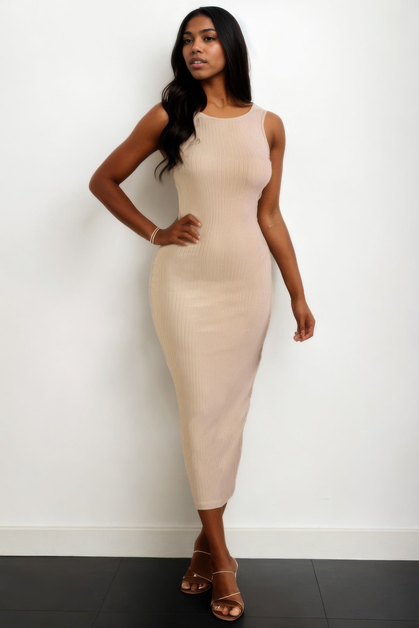 New Arrival – Ribbed Open Back Sleeveless Maxi Dress – New Arrival Now Live