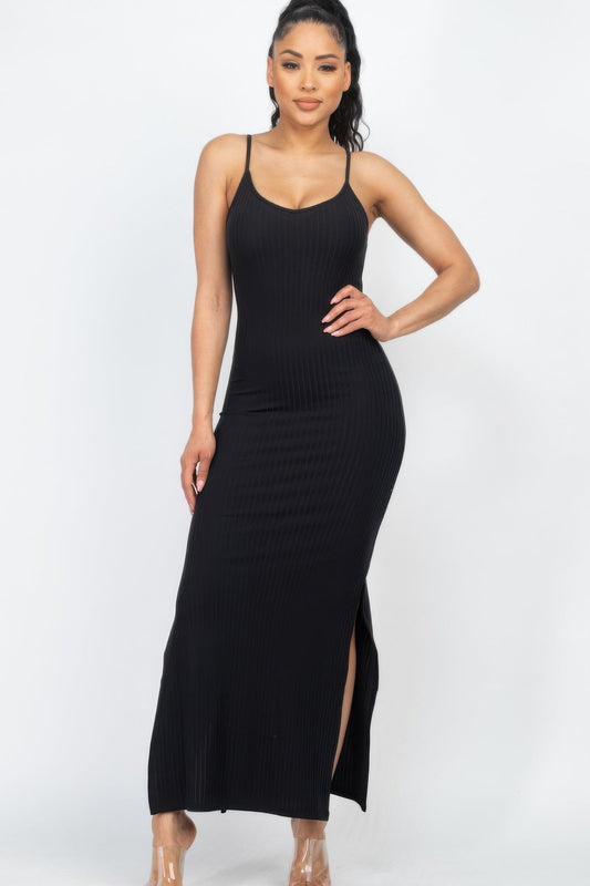 Ribbed Side Slit Long Cami Dress – New Arrival Now Live