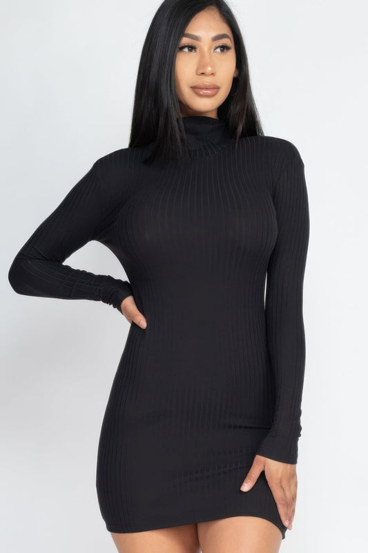 Ribbed Mock Neck Bodycon Mini Dress – New Arrival Now Live