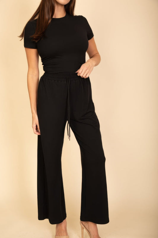 Relaxed Fit Top And Wide-leg Pants Set – New Arrival Now Live