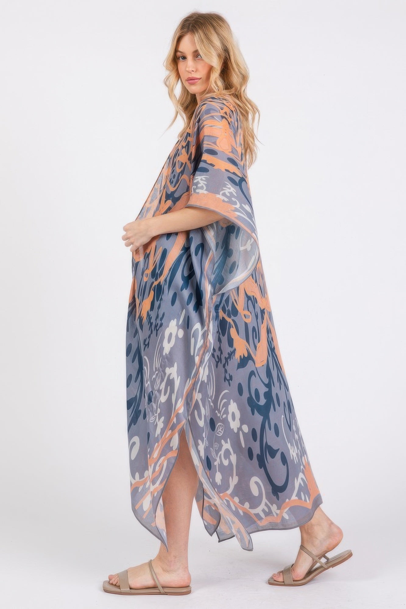 Boho Print Open Front Long Kimono – New Arrival Now Live