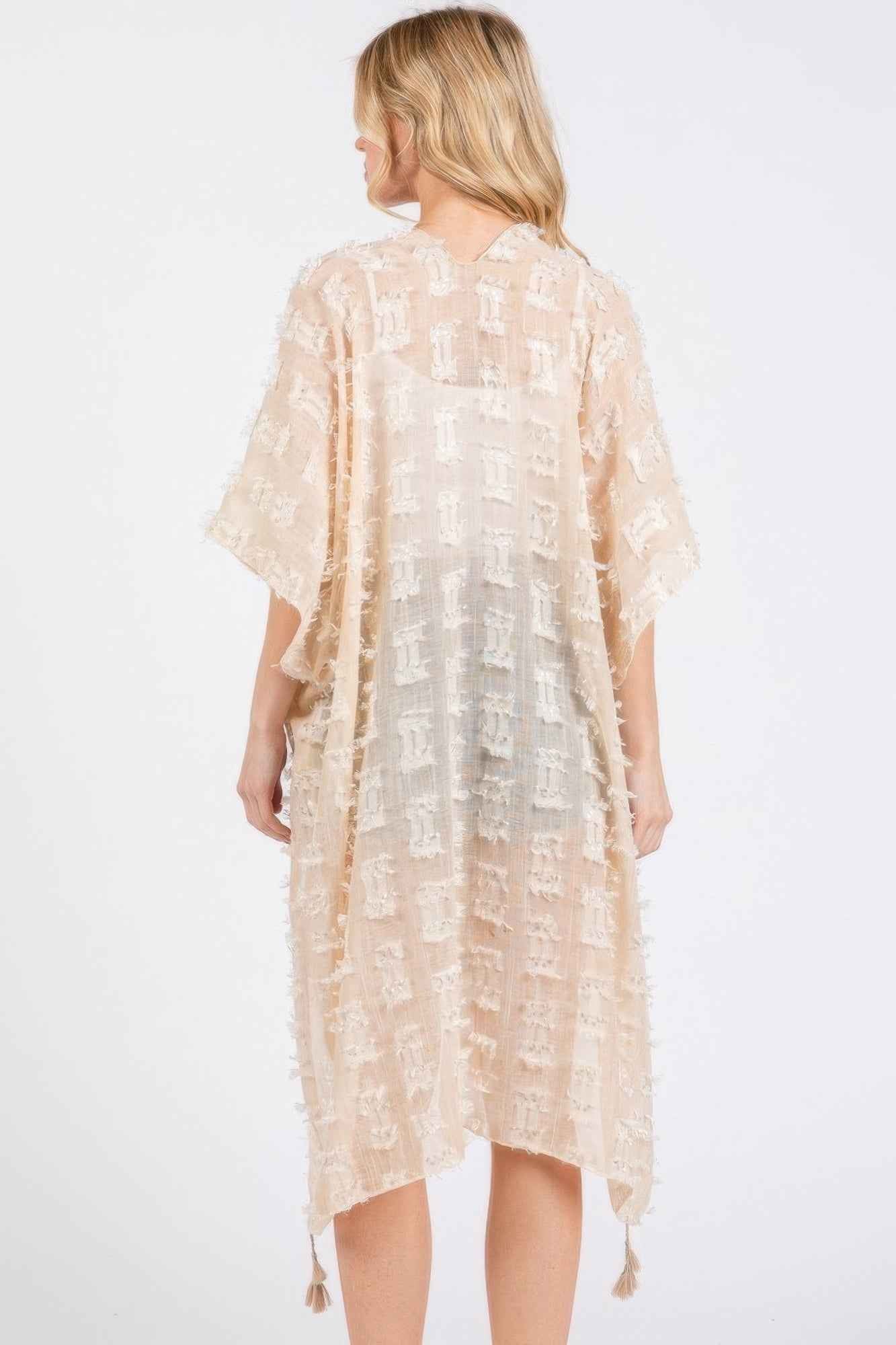 Distressed Pattern Tassel Kimono – New Arrival Now Live