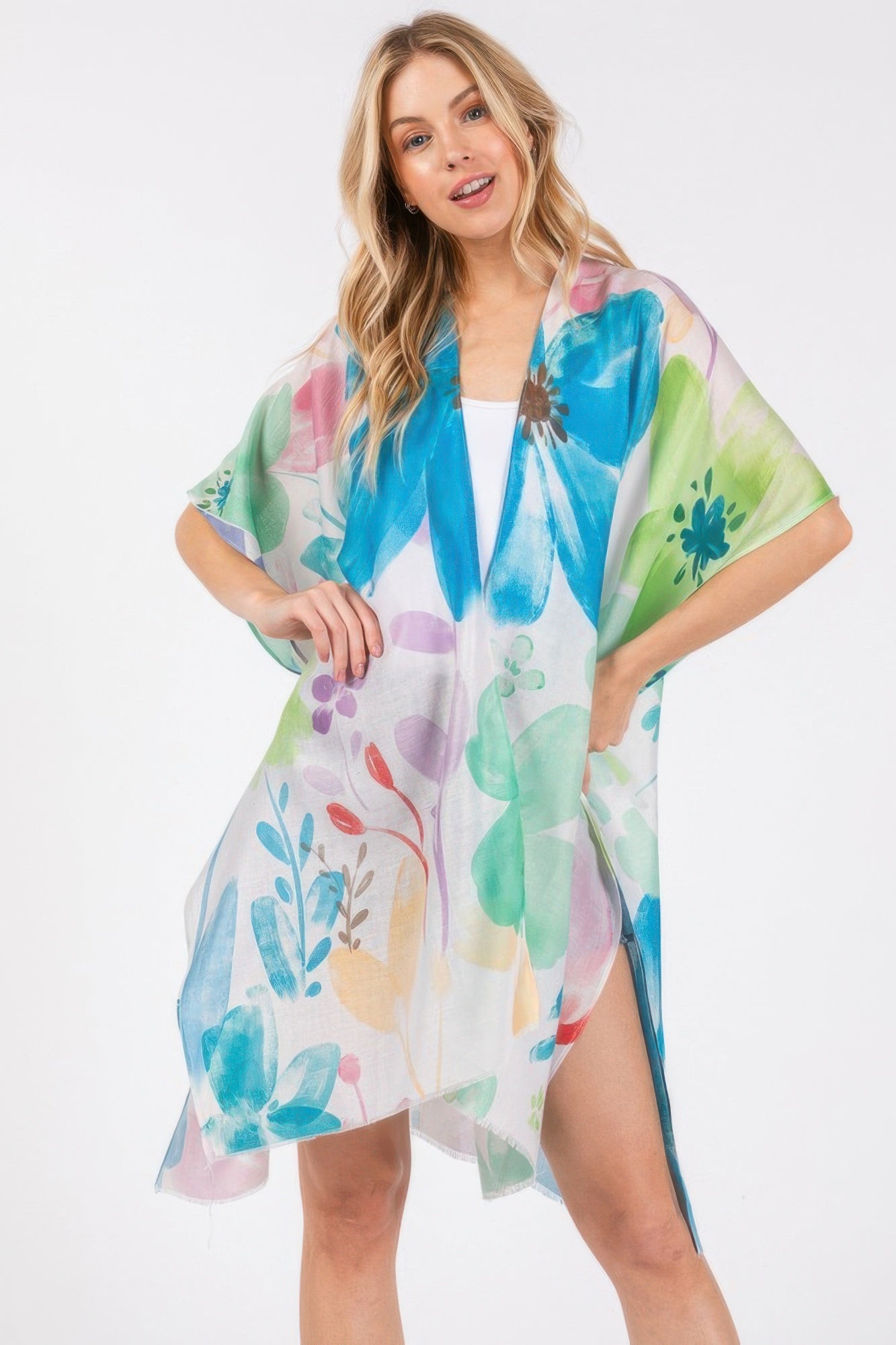 New Arrival – Watercolor Flower Print Kimono – New Arrival Now Live