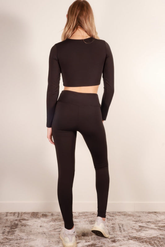 Long Sleeve Crop Top & High Waist Leggings Activewear Set – New Arrival Now Live