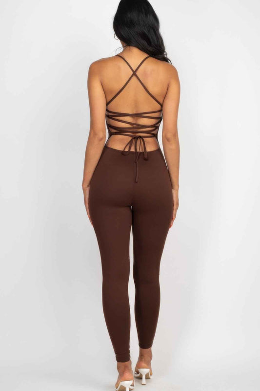 Criss-cross Open Back Bodycon Jumpsuit β New Arrival Now Live