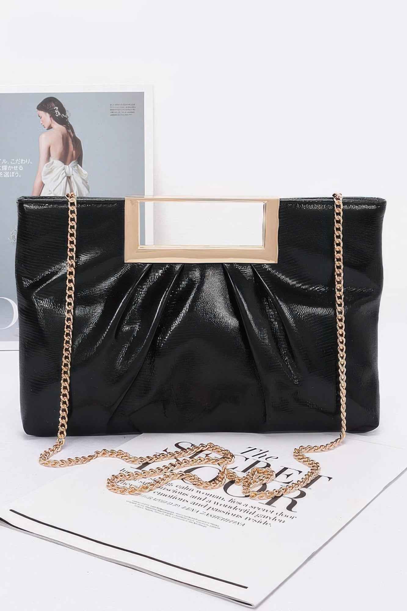 New Arrival – Faux Leather Metal Handle Clutch – New Arrival Now Live