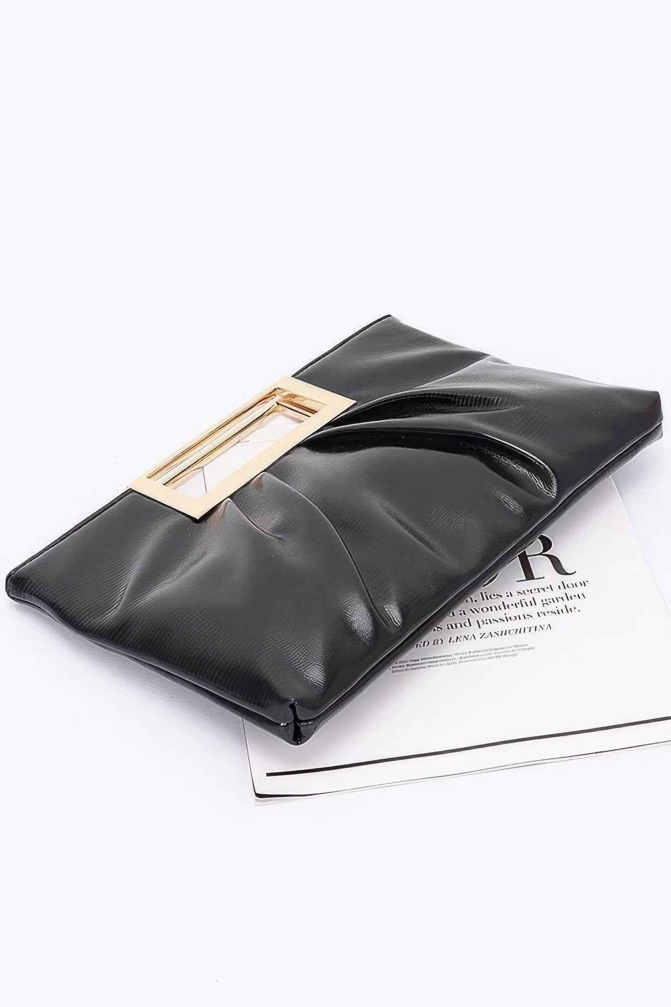 Faux Leather Metal Handle Clutch – New Arrival Now Live