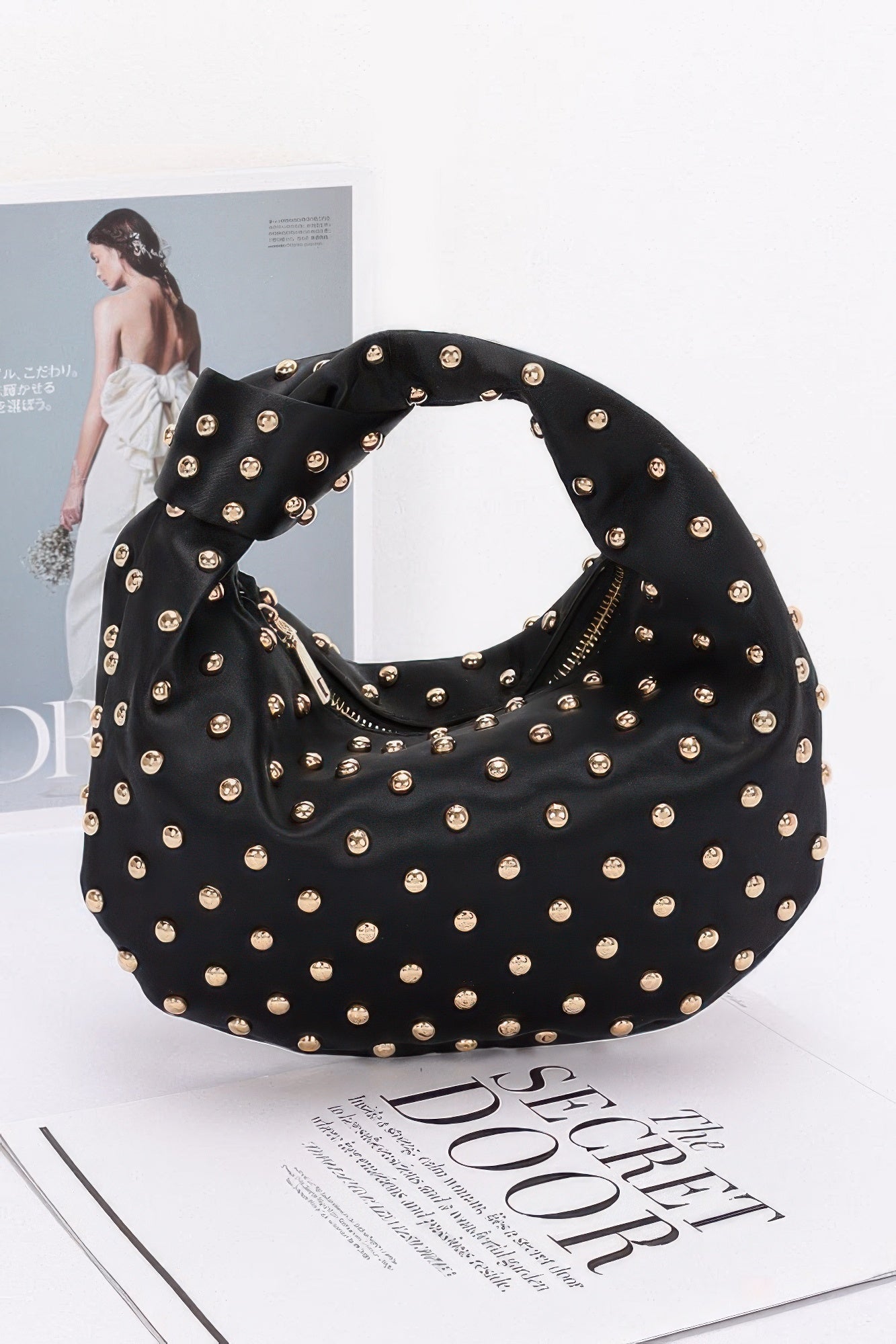 New Arrival – Satin Metal Studded Hobo Bag – New Arrival Now Live