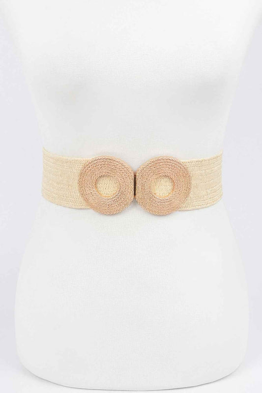 Faux Straw Elastic Two Buckles Belt – New Arrival Now Live