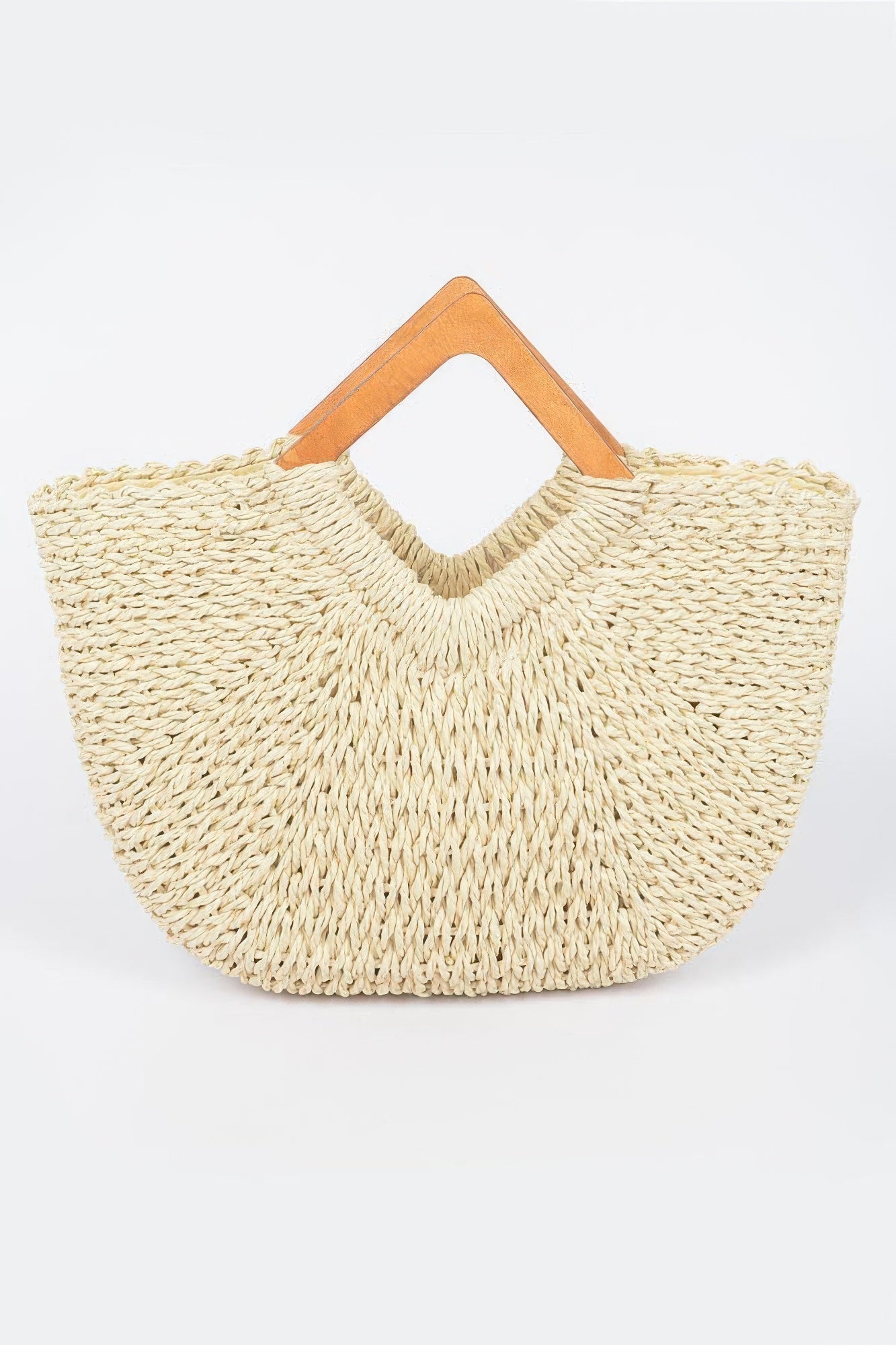 Faux Straw Wood Handle Tote Bag – New Arrival Now Live
