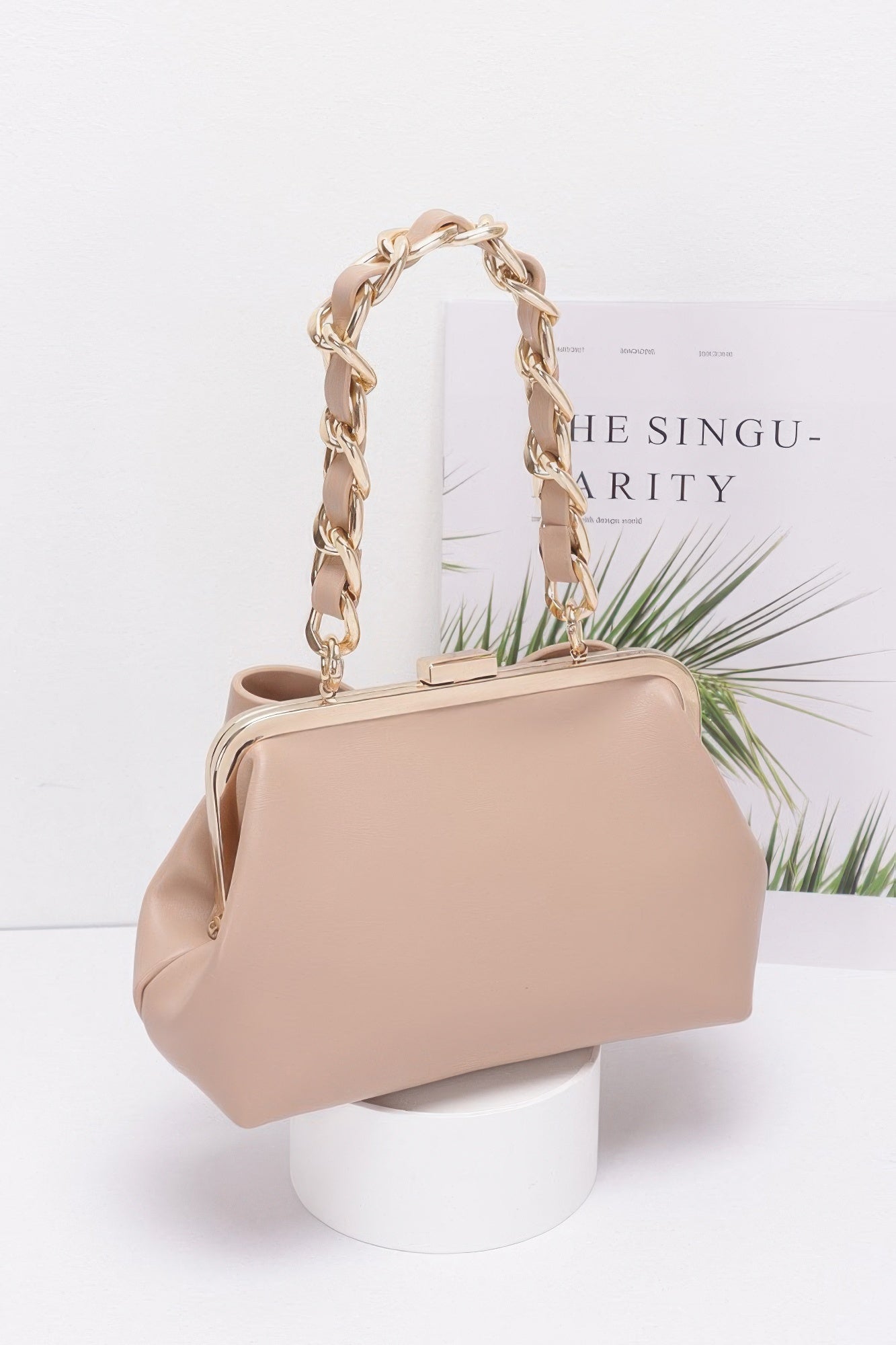 Faux Leather Ribbon Chain Handle Party Clutch – New Arrival Now Live