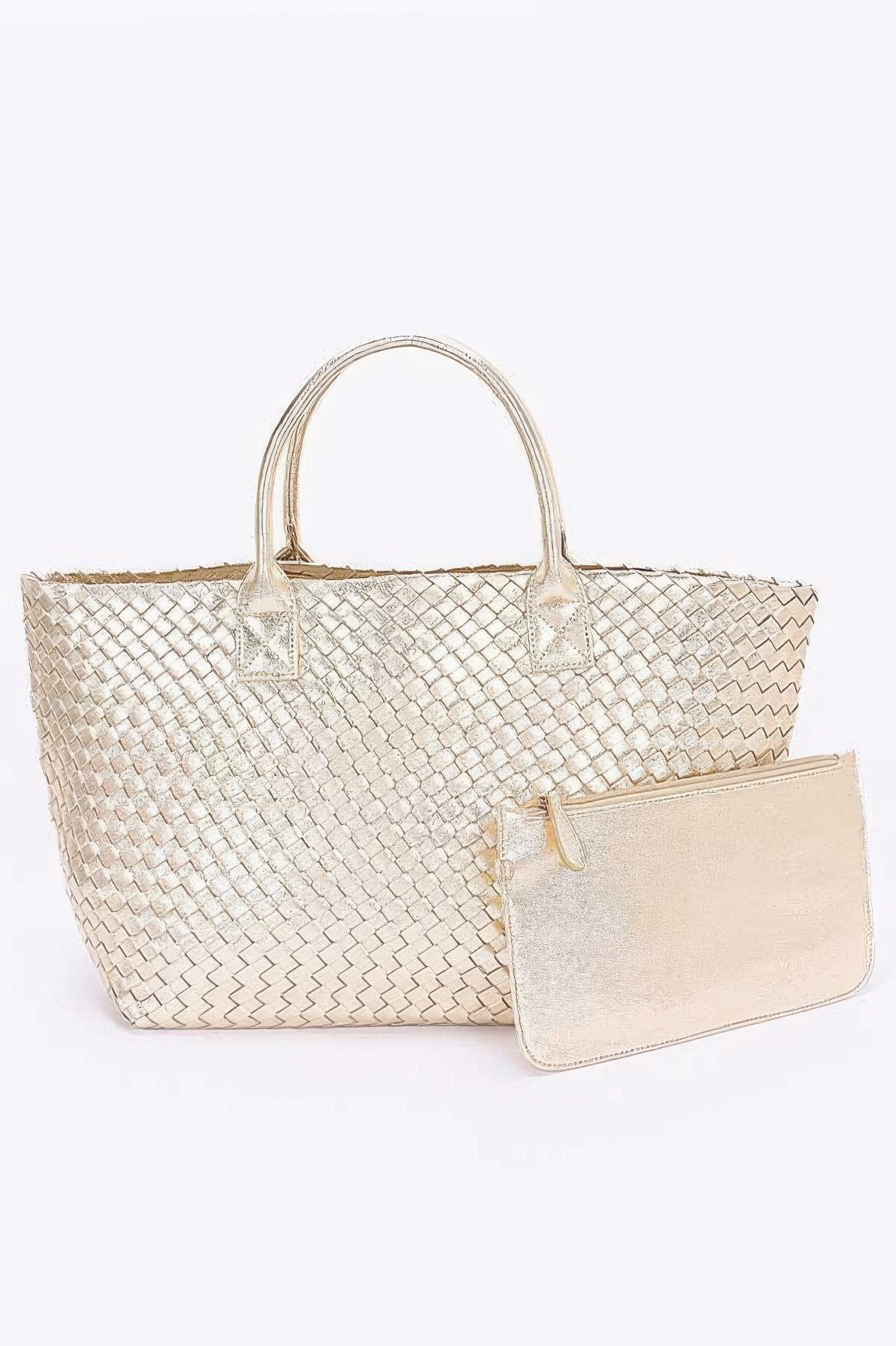 New Arrival – Metallic Faux Leather Braided Tote Bag – New Arrival Now Live
