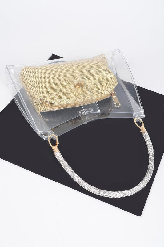 Clear Small Hobo Bag W/rhinestone Handle – New Arrival Now Live