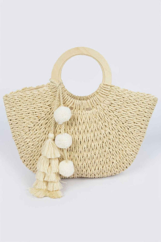 Woven Cotton Wood Handle Tote Bag – New Arrival Now Live