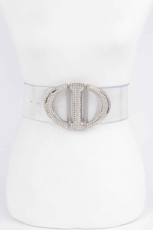Rhinestone Metal Buckle Plus Size Transparent Belt – New Arrival Now Live