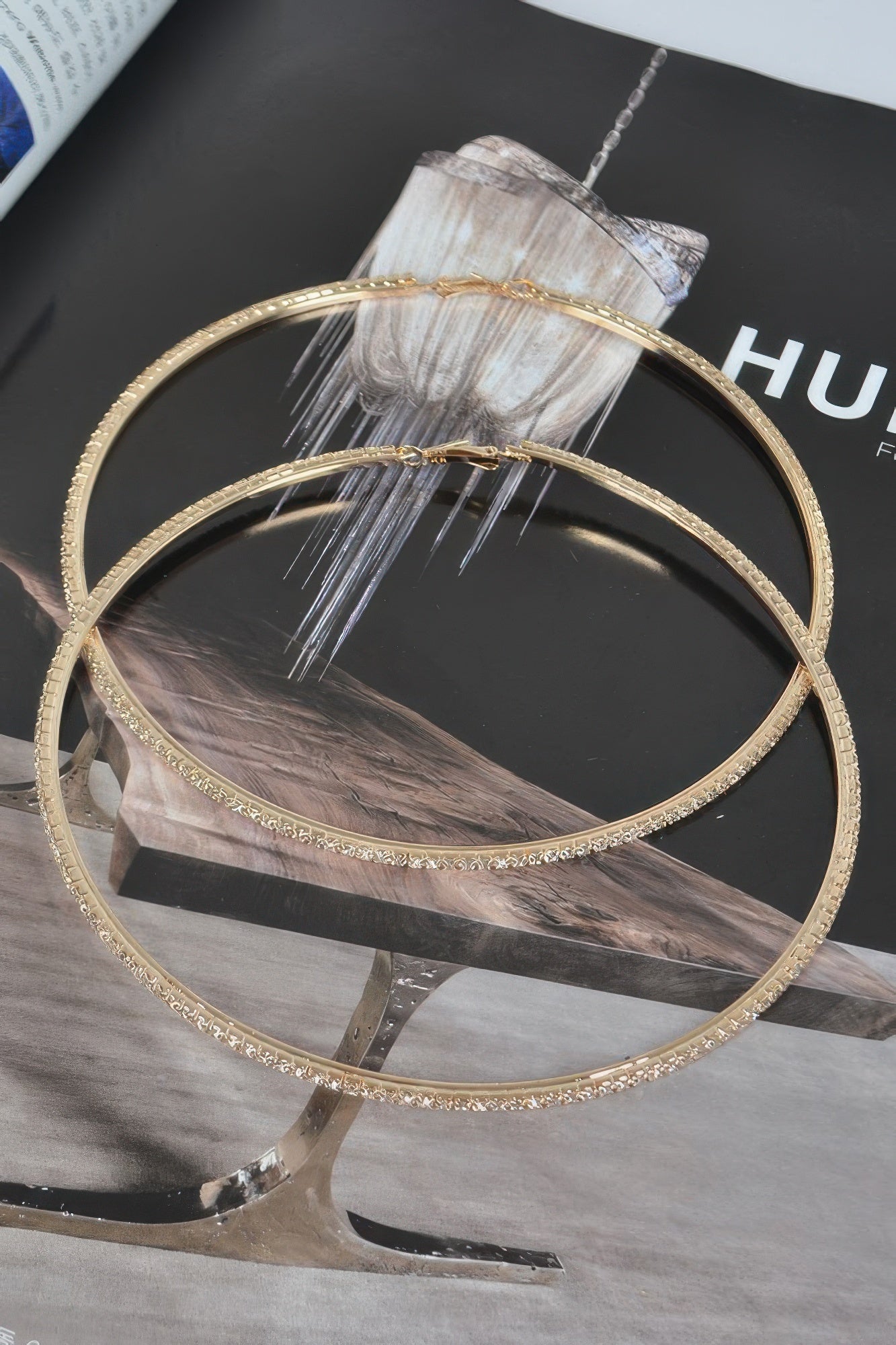 New Arrival – 12cm Double Rhinestone Hoop Earrings – New Arrival Now Live