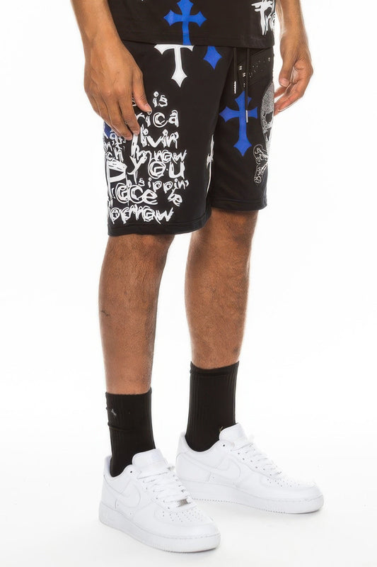 Mens Chrome Cross Skull Shorts โ New Arrival Now Live