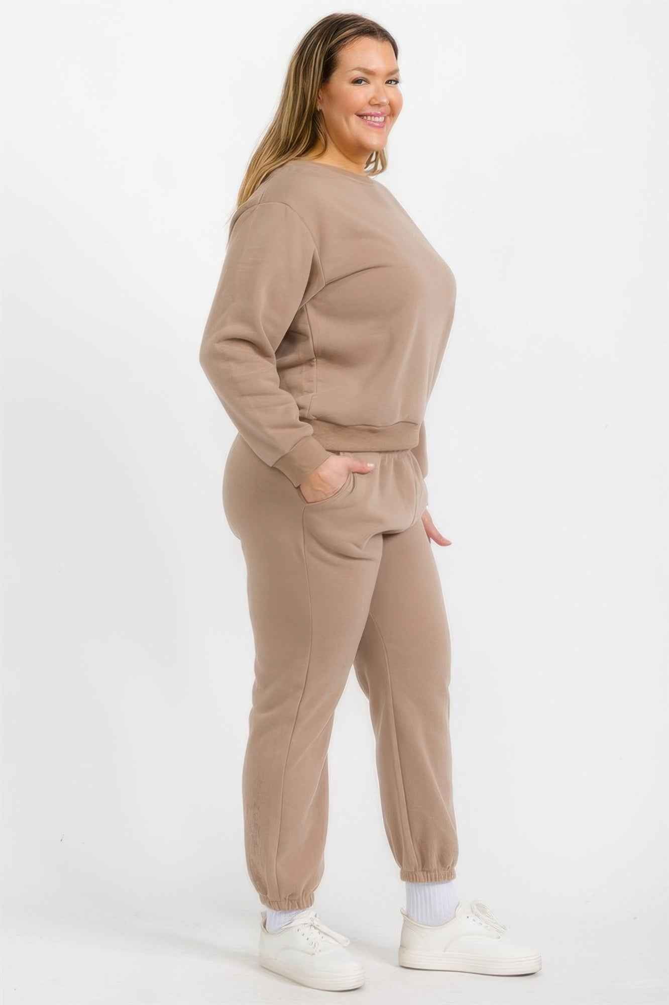 Plus Size Classic Poly Fleece Crewneck Pullover