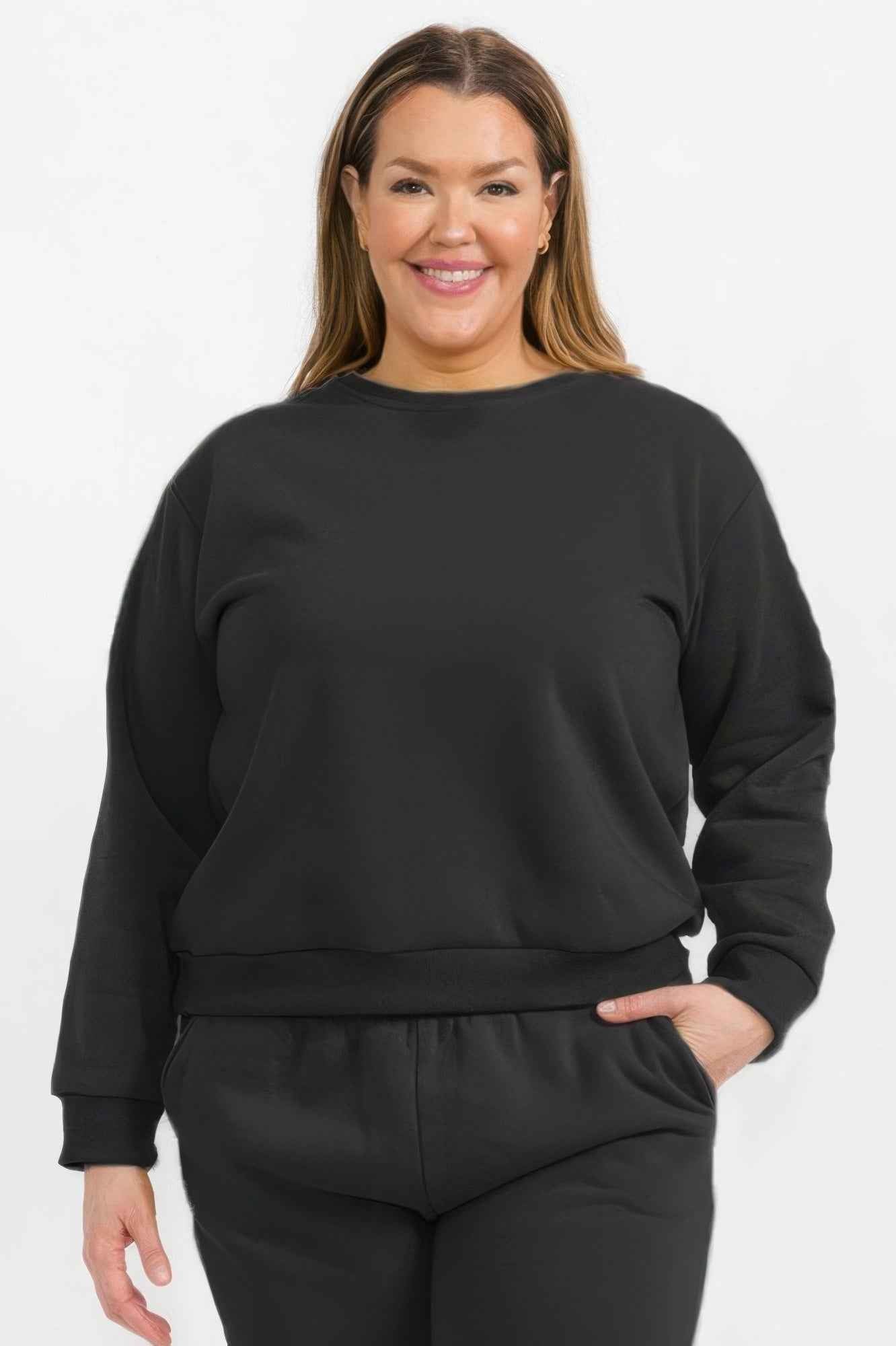 Plus Size Classic Poly Fleece Crewneck Pullover