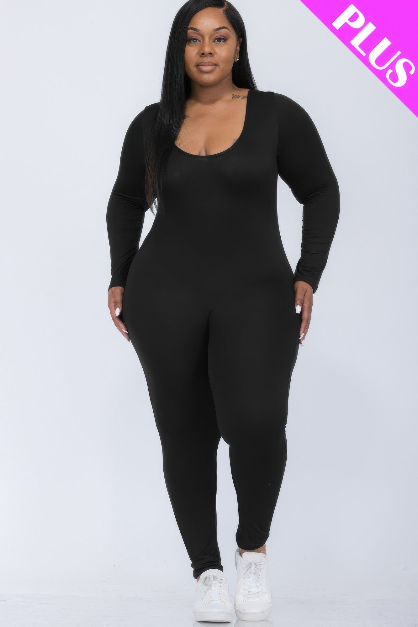 New Arrival – Plus Size Scoop Neck Long Sleeve Bodycon Jumpsuit – New Arrival Now Live