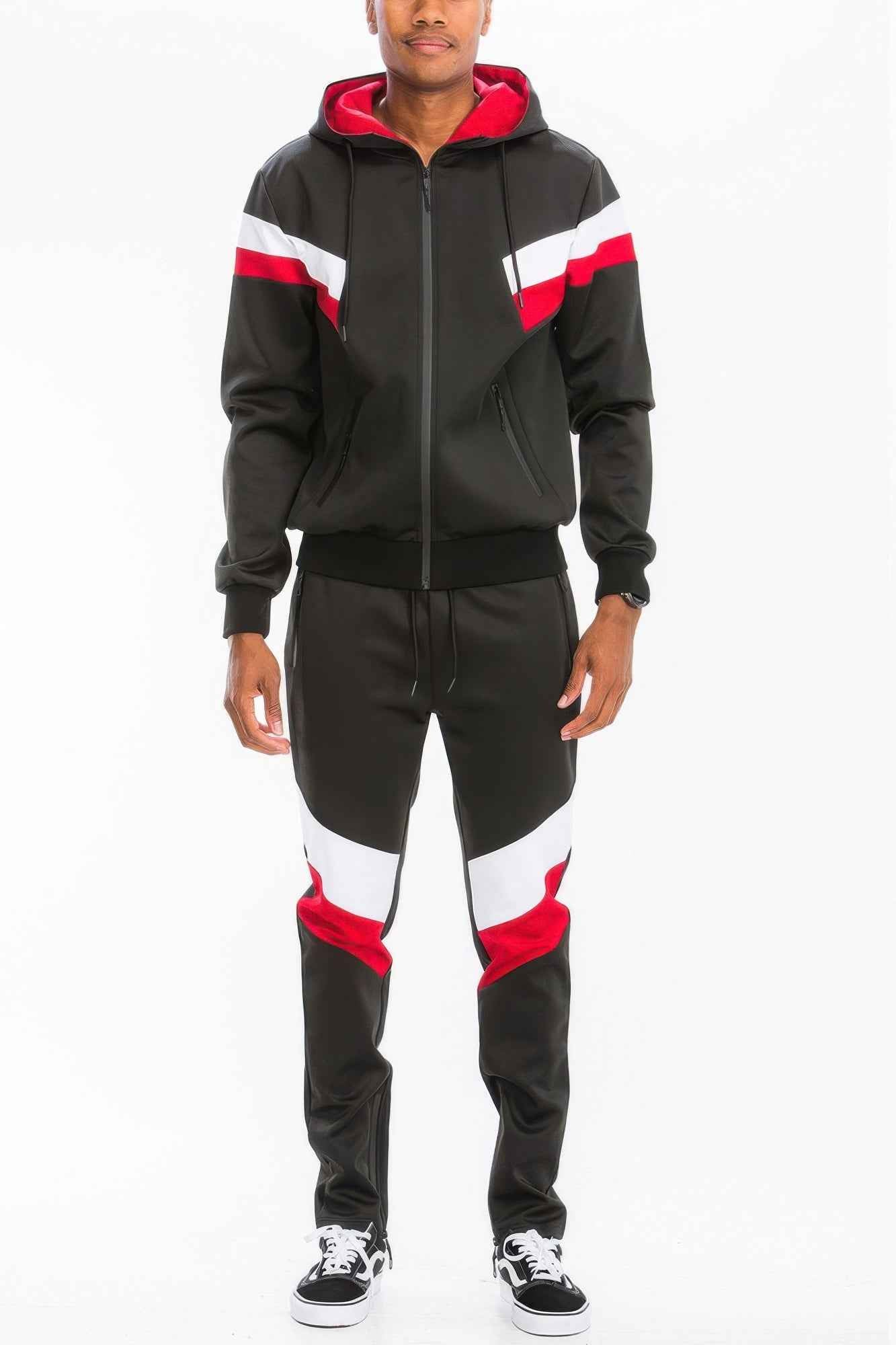 Chevron Stripe Full Zip Track Suit – New Arrival Now Live
