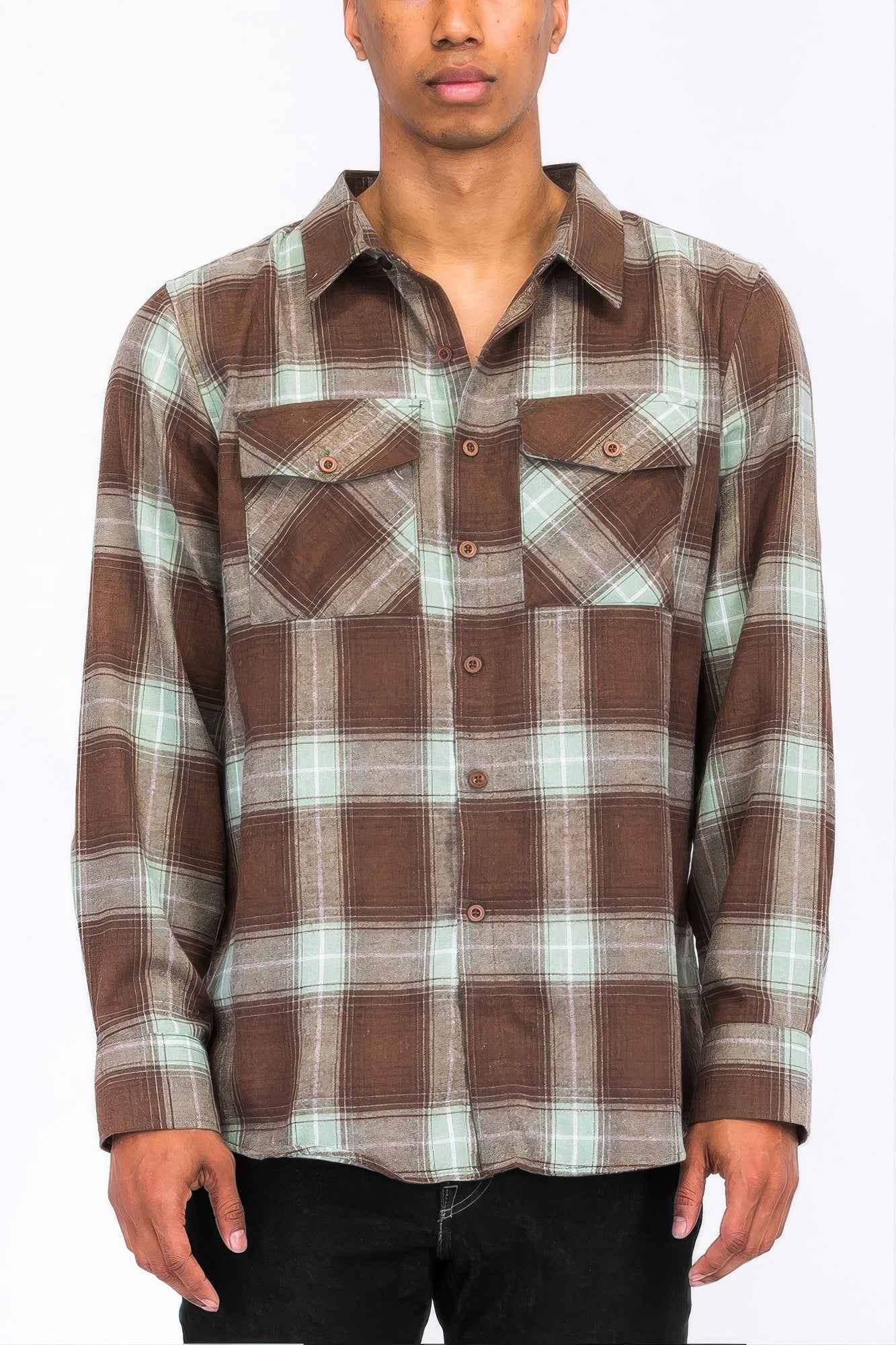 Regular Fit Checker Plaid Flannel Long Sleeve – New Arrival Now Live