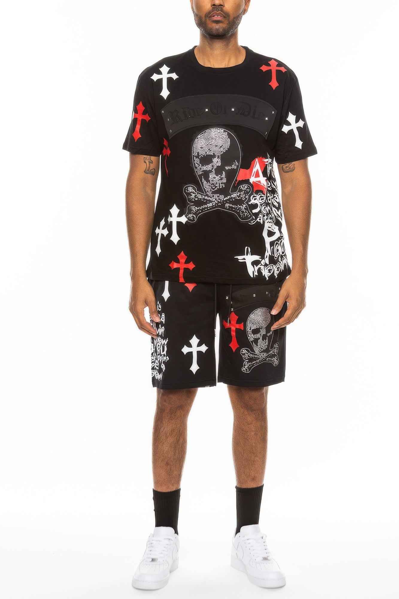 New Arrival – Cotton Print Chome Cross Thirt Short Set – New Arrival Now Live