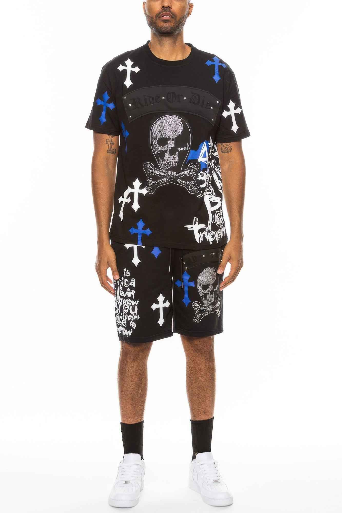 Cotton Print Chome Cross Thirt Short Set – New Arrival Now Live