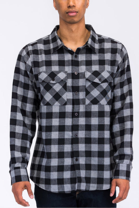 Regular Fit Checker Plaid Flannel Long Sleeve – New Arrival Now Live