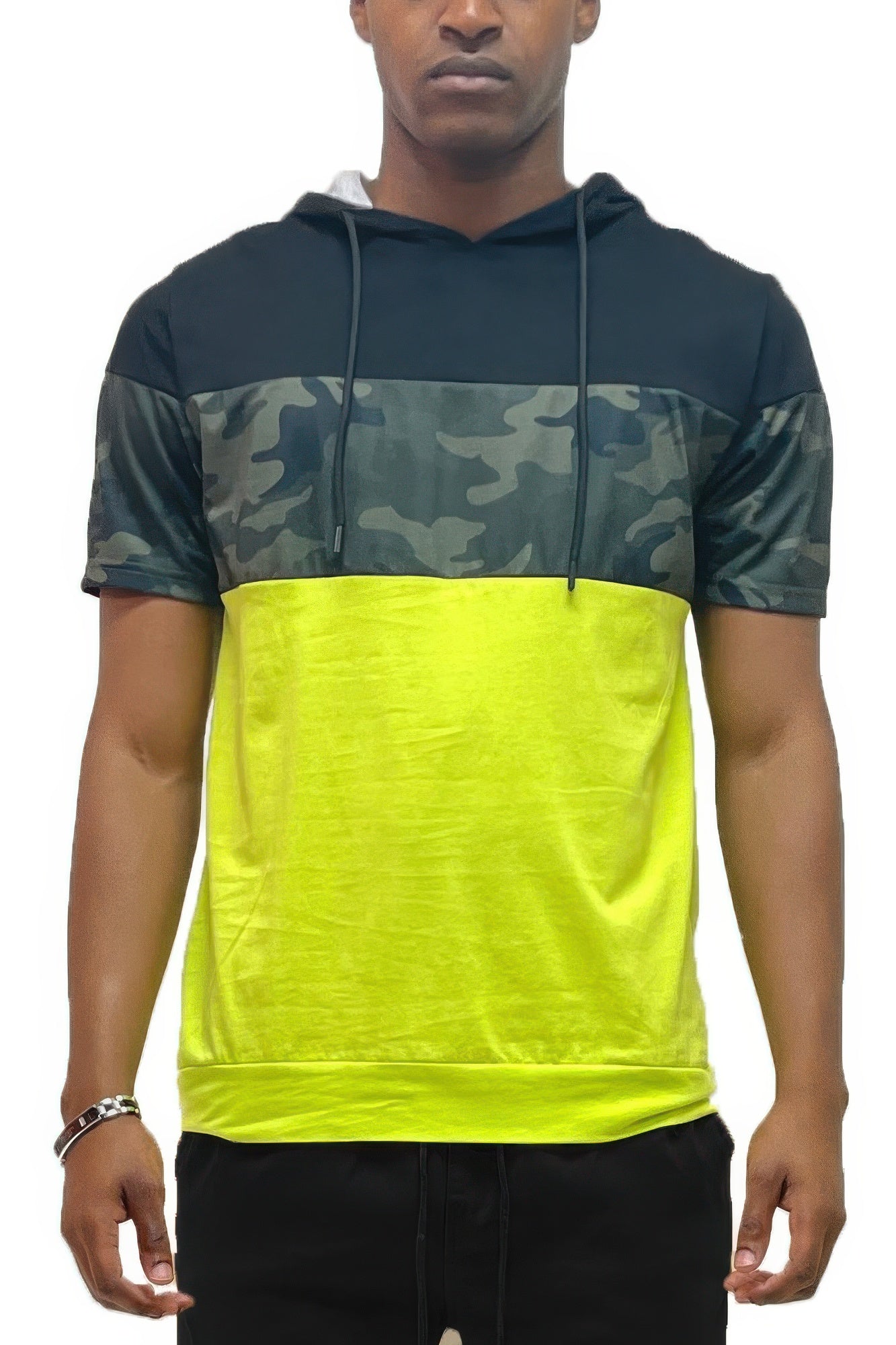 Camo And Solid Design Block Hooded Shirt – New Arrival Now Live