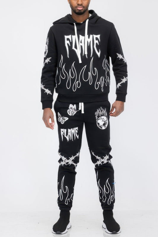 Flame Fire Chenille Hoodie Sweat Set – New Arrival Now Live