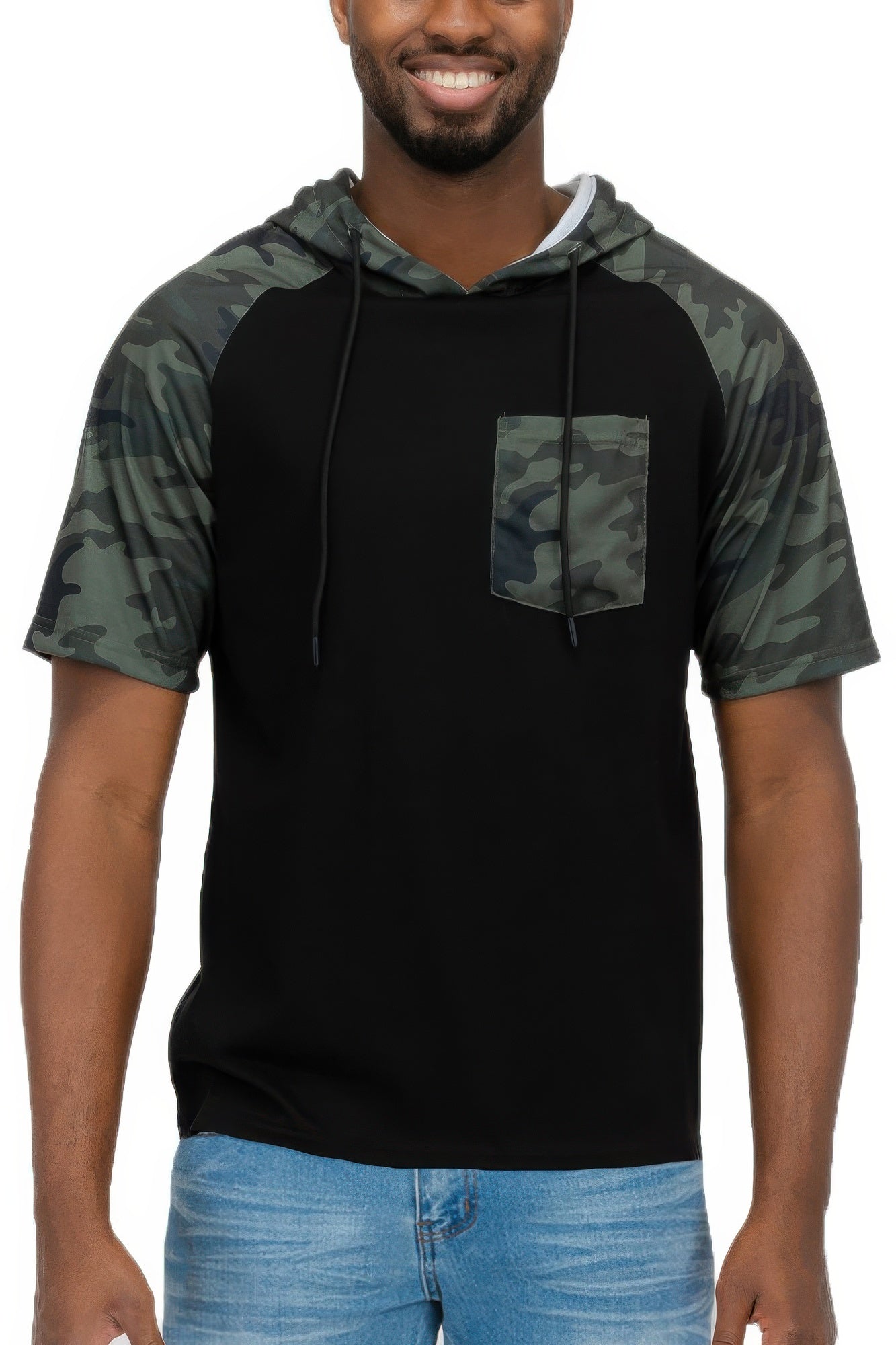 New Arrival – Mens Short Sleeve Camo Hooded Tshirt – New Arrival Now Live
