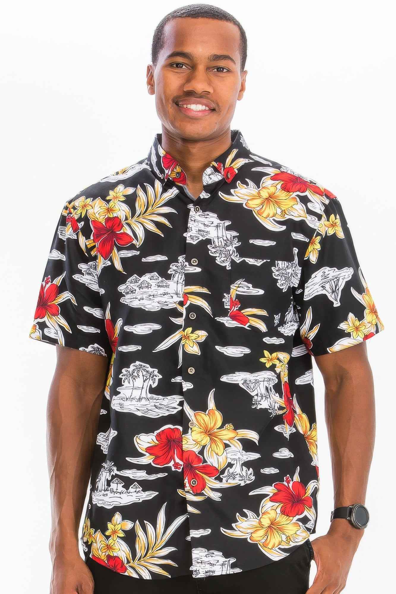 New Arrival – Mens Print Hawaiian Button Down Shirt – New Arrival Now Live