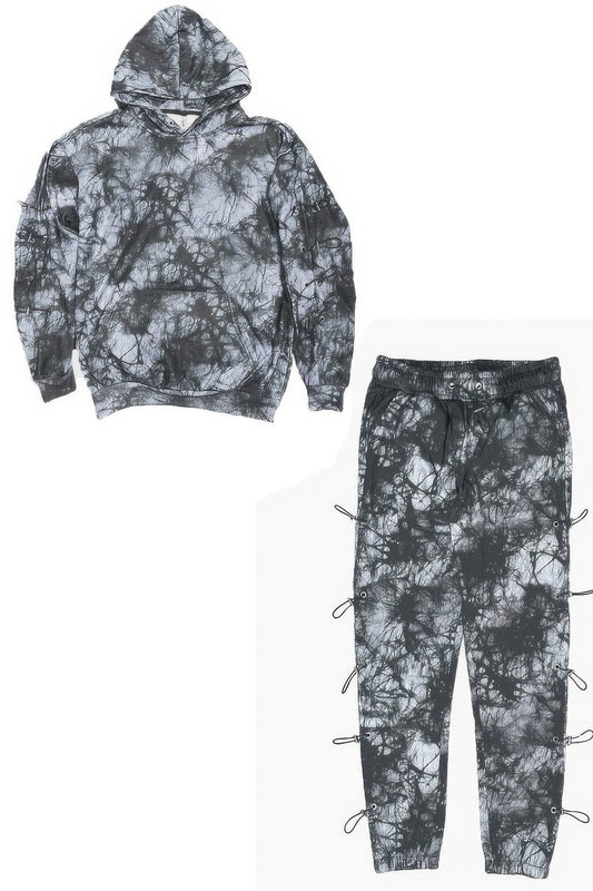 Tye Dye Sleeve Toggle Hoodie And Sweat Set – New Arrival Now Live