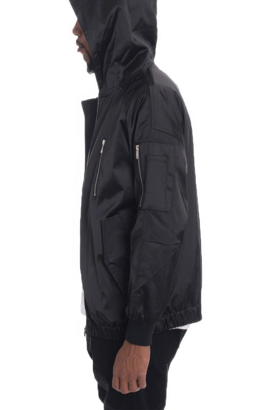 Satin Full Zip Hooded Windbreaker – New Arrival Now Live