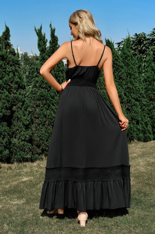 Solid V Neck Sleeveless Paghetti Strap Dress – New Arrival Now Live