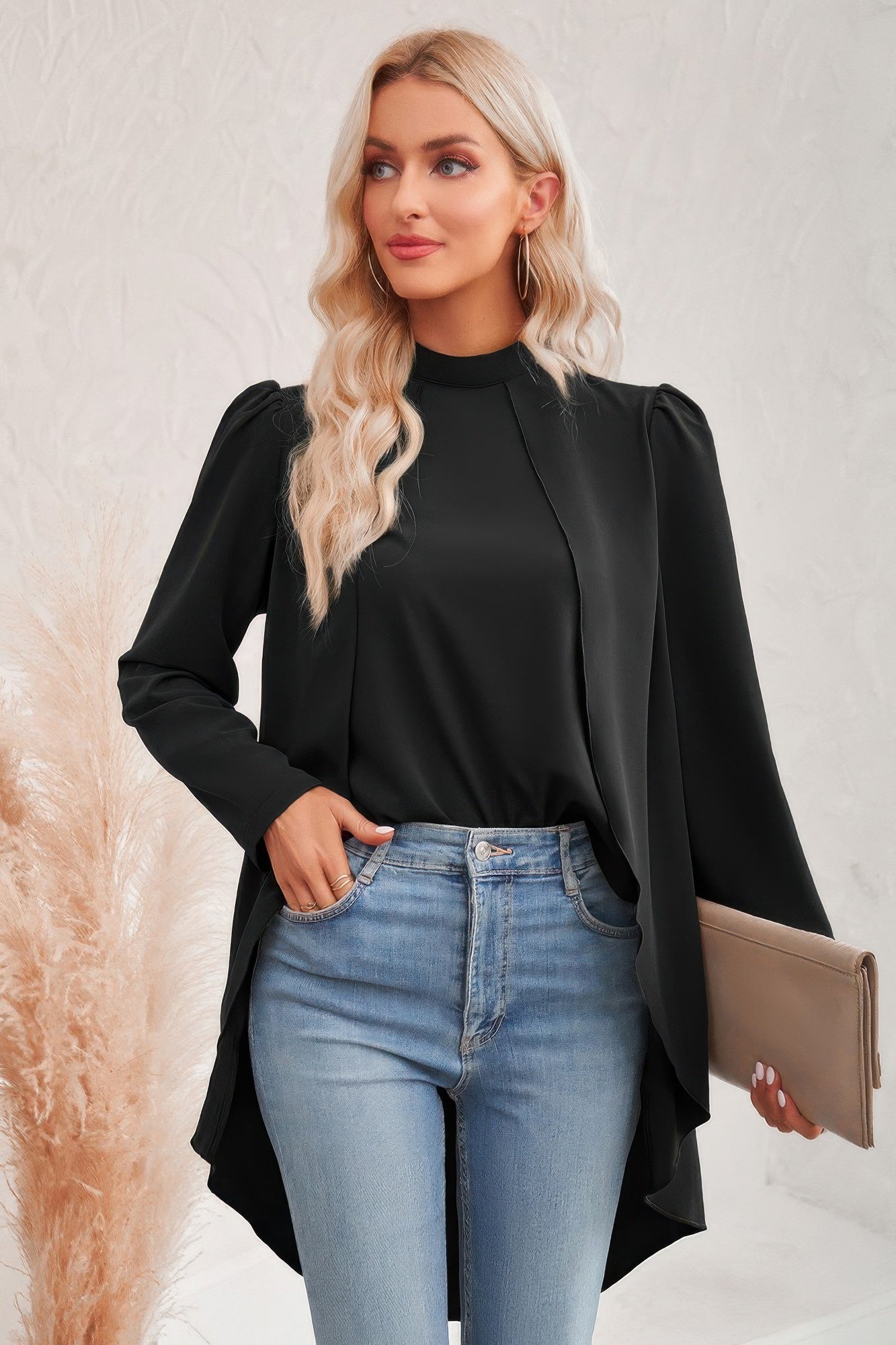 New Arrival – Solid High Low Long Sleeve Blouse – New Arrival Now Live
