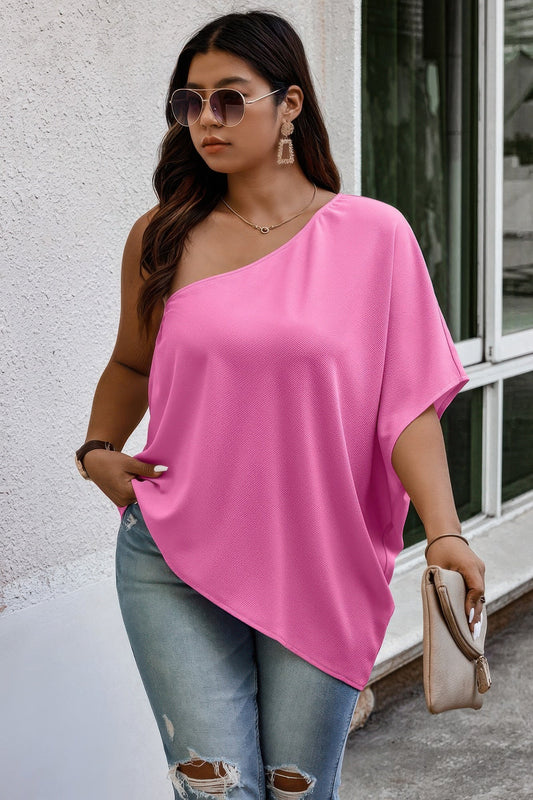 Plus One Shoulder Solid Casual Loose Fit Shirt – New Arrival Now Live