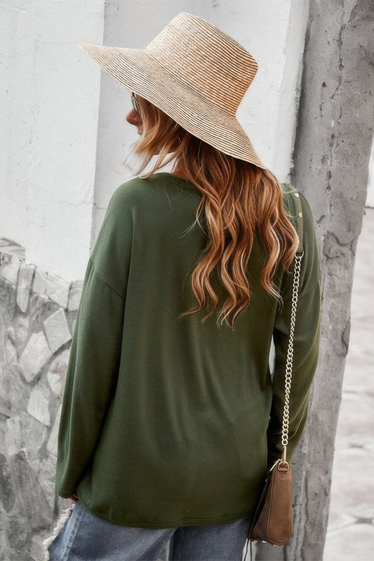 Round Neck Solid Button Top β New Arrival Now Live